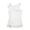 Minimalist Gothic-Style Tank — White