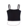 Embroidered Metal Waist Chain Tank — Black