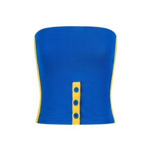 Dopamine-Style Strapless Camisole — Blue & Yellow Colorblock