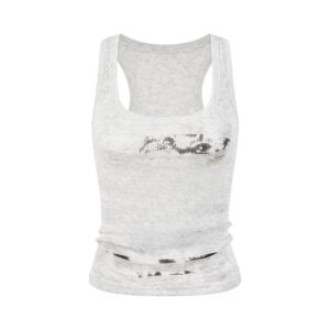 Hip-Hop Graffiti Print Camisole Top — Grey