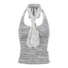 Hip-Hop Style Striped Halter Tank Top
