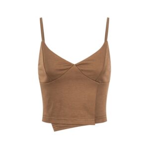 V-Neck Slim-Fit Camisole — Brown