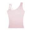 Beaded-Design Spaghetti-Strap Tank Top — Pale Pink