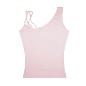Beaded-Design Spaghetti-Strap Tank Top — Pale Pink